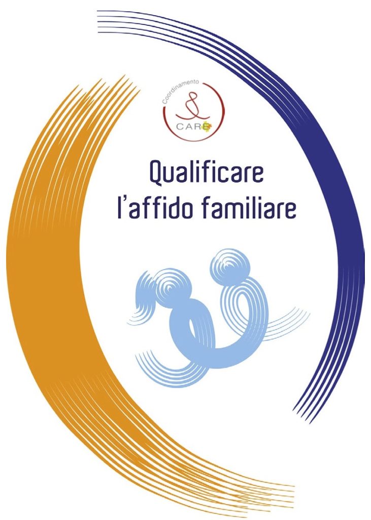 Copertina della prima edizione del documento "QualifiCARE l'affido familiare", pubblicata dal Coordinamento CARE nel 2024.