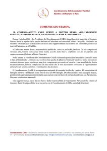 Coordinamento CARE scrive a Matteo Renzi: sull&rsquo;adozione servono rappresentanza, ascolto della base e confronto