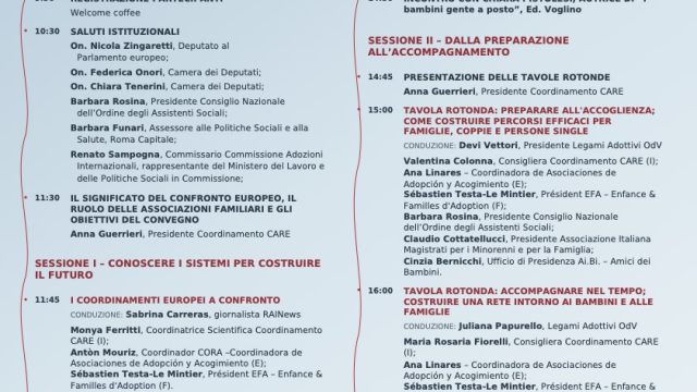 Locandina del convegno internazionale CARE “Valorizzare legami, generare futuro”, Roma, 7 novembre 2026.