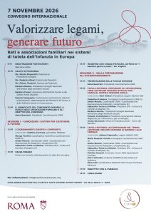 Locandina del convegno internazionale del Coordinamento CARE &laquo;Valorizzare legami, generare futuro&raquo;, Roma, 7 novembre 2026.